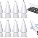 Inesore 8 Pack for Apple Pencil Tips Replacement Accessories,Compatible with Apple Pencil Pro/2nd Generation/1st Generation/USB-C,iPencil Nibs for iPad Pro/Air/Mini (White Metal Nib)