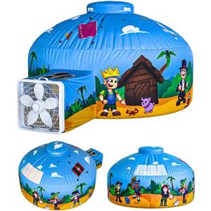 Skywin Air Tent for Kids (77 x 50) Builds in 30 Sec, Toddler Tents Indoor for Imaginative Play, Spacious Kids Forts Indoor Playhouse for Boys & Girls Ages 3-14 (Fan Not Incl) (Blox Fortress)