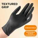 4 x Disposable Nitrile Gloves, 5 Mil Thickness Latex-Free & Powder-Free Food Safe, Cooking, Cleaning Gloves (Black of 50)