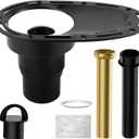Upgrade Freestanding Tub Drain Rough-in Kit with CUPC Certification, Includes Brass and ABS Pipe, Clean Tub Drain No Leaks. (Patent No US11168467B2) (Matte Black A)