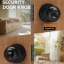Door Knob with Lock and Key, Keyed Different Entry Door Knob, Exterior and Interior with Adjustable Latch for Bedroom & Bathroom, Round Ball Handle, Matte Black Finish, 3 Pack