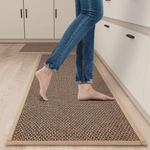 Kitchen Mat Set of 1 PCS, Cushioned Non Slip Rugs for Kitchen Floor, Absorbent Runner Comfort Standing Mats Washable for Kitchen, Office, Home (Brown,17x80) 