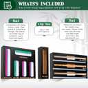 Calmbee 9 in 1 Bamboo Storage Bag Organizer for Kitchen Drawer Plastic Wrap Dispenser with Cutter & Foil Organizer, Wooden Baggie Organizer for Sandwich, Snack, Gallon, Quart Sizes, Black