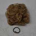 HOOJIH Curly Hair Bun, Elastic Drawstring Loose Wave Messy Bun 1PC Large Full Hair Bun Extension Hairpiece Short Synthetic Ponytail Extension for Women - Light Golden Blonde