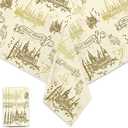 Vusnud 3 Packs - Wizard Tablecloth, Plastic Wizards Themed Halloween Table Covers, Disposable Magical Party Supplies, 52 x 108'', Fit for 8 Ft Table, for Halloween Party Decoration, Set of 2