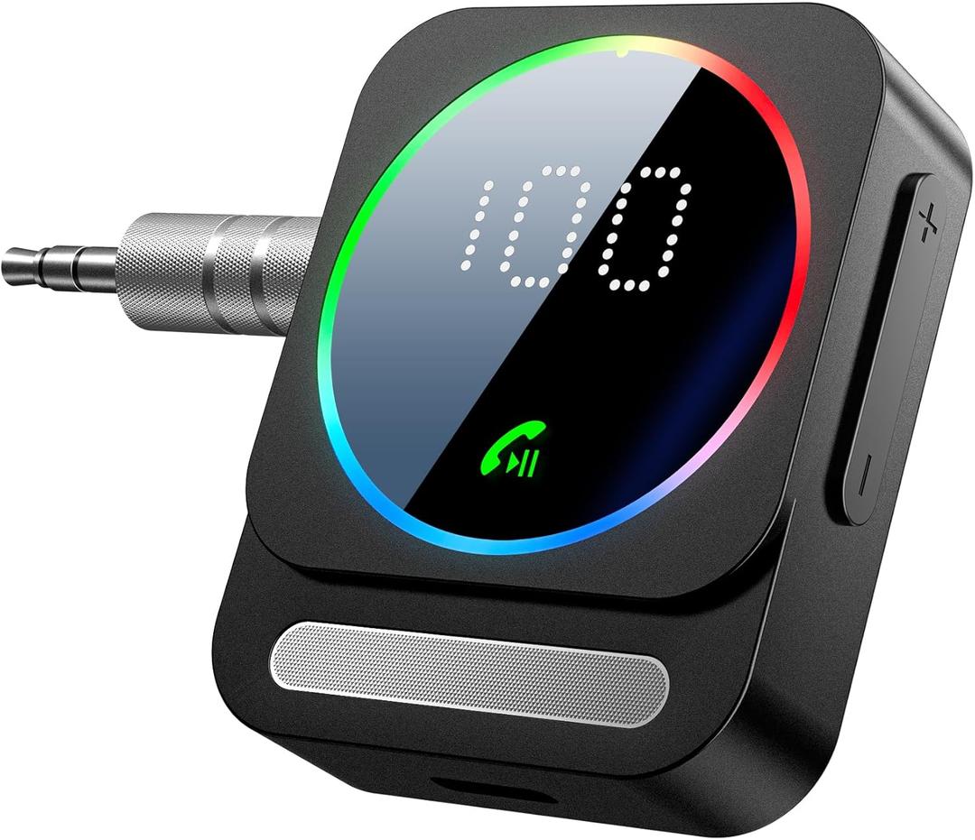 SONRU Bluetooth 5.3 Receiver for Car, Wireless Audio Adapter for Car/Home Stereo/Wired Headphones/Speaker, Bluetooth Aux Adapter, Dual AUX Outputs, RCA AUX 3.5mm Music Receiver (Black)