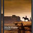 A PLUS MAX 20x26 Picture Frame Set of 2, Black Engineered Wood Frame for 20 x 26 Inch Picture Poster Photo, Light Weight 20 by 26 Frame with Wood-grain for Wall - 2 Pack/Black/20 x26