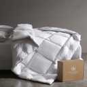 Pacific Coast Down Comforters Queen Size, 100% Cotton Duvet Insert, Extra Fluffy White Comforter, Ultra-Soft, Breathable, All Season Hotel Luxury Bedding Comforters, 8 Corner & Center Loops (90"x90")