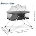 FENGZIZH Portable Baby Bassinet - Foldable Bedside Bassinet, Lightweight Playpen with Mosquito Net, 42.5 x 40.2 x 20.8 inches, Black