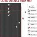 VTORY Extra Large Yoga Mat - 6'x4'/7'x5'/8'x5'/9'x5'x6mm (1/4inch)