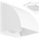 6 Inch Metal Dryer Vent Cover Outside, Heavy Duty Iron Exhaust Hood with Internal Damper, Detachable Cover & Fixed Mesh Screen for Dryer, Kitchen, HVAC, White