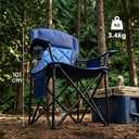 Heavy Duty Camping Chair for Adults, Padded Folding, 330LBS, 33.5" x 22.4" x 39.8"