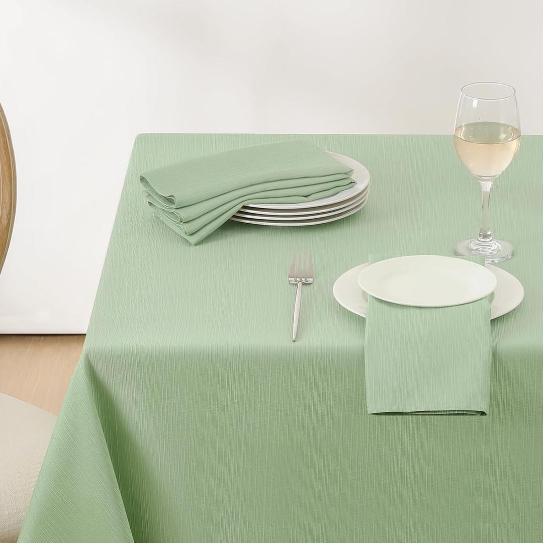 Softalker Spring Jacquard Rectangle Tablecloth - Geometric Line Damask Table Covers Waterproof Stain Resistant Washable Polyester Table Cloths for Indoor & Outdoor (60 x 84 inch, Sage)