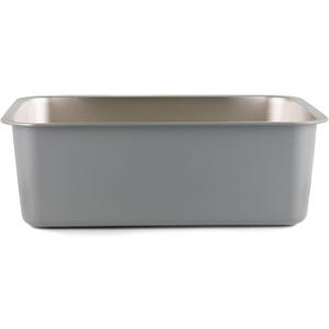 Stainless Steel Cat Litter Box for Kitten, 17.5" x 13.5" x 6" Non Slip Metal Small Cat Litter Tray, Open Litter Pan for Kitty, Rabbits, Non Stick, Never Absorbs Odors, Easy to Clean, Grey