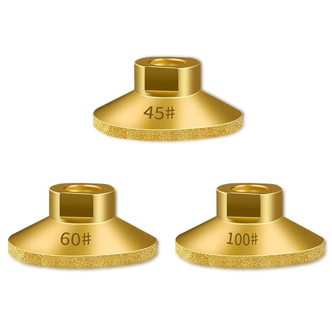 3 Pack 2inch Brazing Discs Brazed Flat Grinding Head, Diamond Grinding Cup Wheel for Angle Grinder Tool