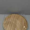 Round Decorative Tray Wood Bathroom Counter Organizer Farmhouse Kitchen Decor Wooden Riser for Soap Dish, Perfume, Candle, Sponge, 12" - Brown