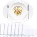 8 Pcs Clear Plastic Placemats - 13 x 19 Inches Oval PVC Placemats, 2 mm Thick Table Protector Smooth Desk Mat Heat Resistant Washable Easy Cleaning for Home Office Dining Room Painting
