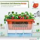 OurWarm Self Watering Pots for Indoor Plants, 6 Pack 10.5 Inch Plastic Window Herb Planter Box with Water Level Indicator, Modern Decorative Windowsill Planters for Herbs, Flowers, Seedlings