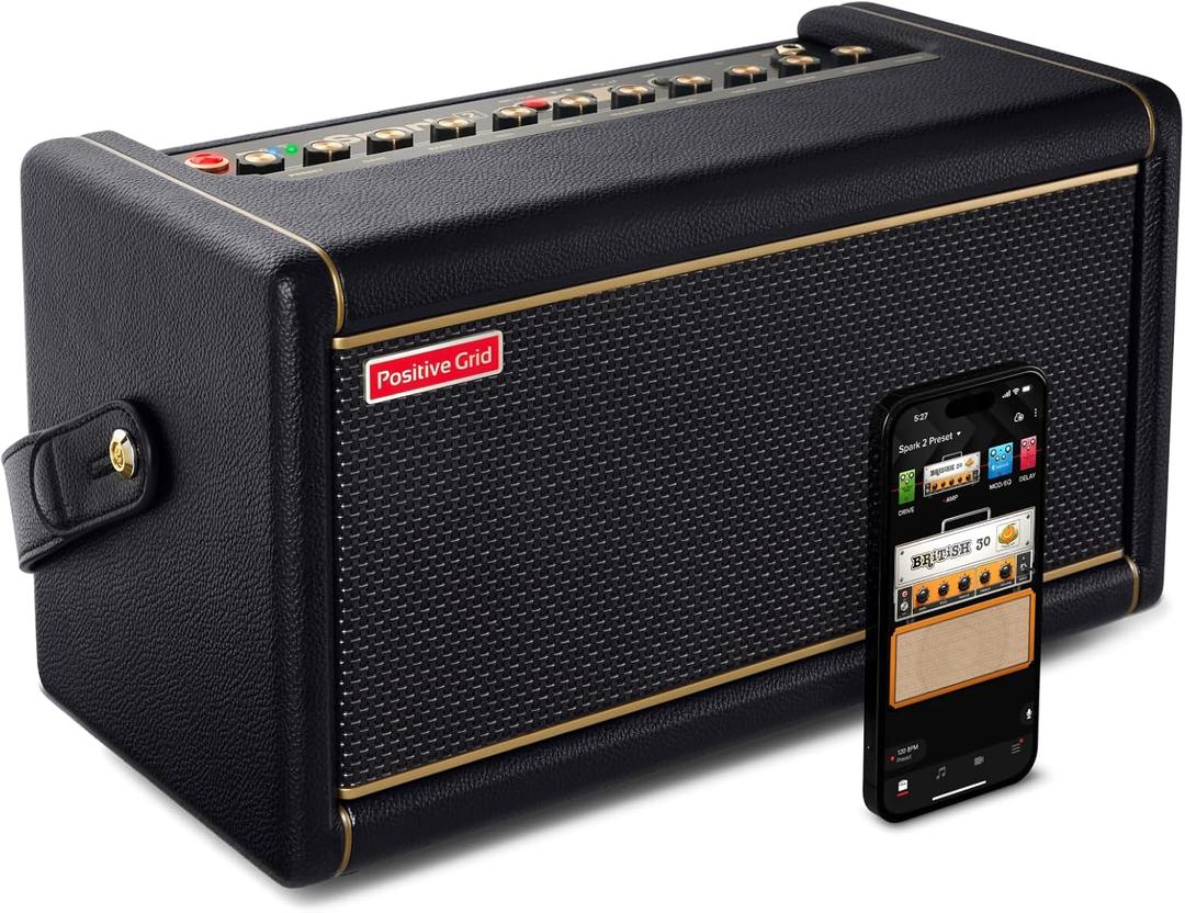 Positive Grid Spark 2 50W Smart Guitar Practice Amp & Bluetooth Speaker with Built-in Looper, AI Features & Smart App for Electric, Acoustic, & Bass Guitar