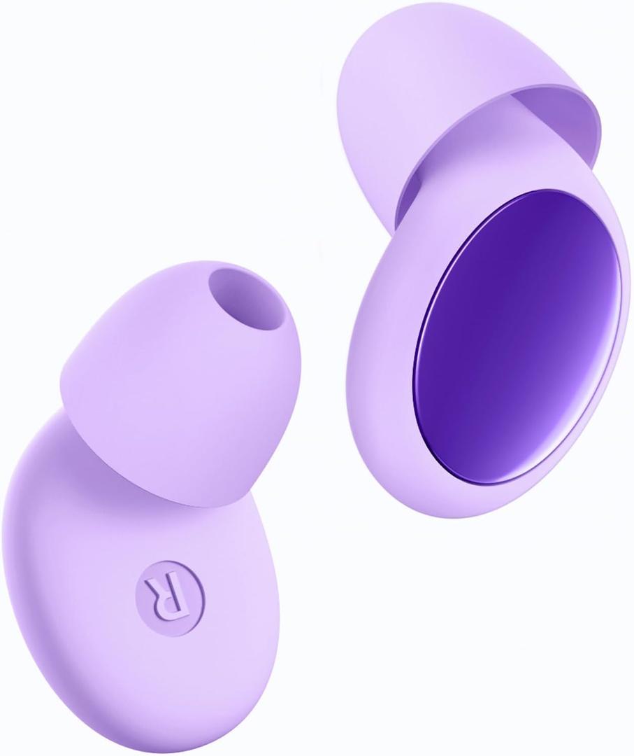45dB Ear Plugs for Sleeping Noise Cancelling Ear Plugs for Noise Reduction & Snoring, Concerts, Earplugs for Sleep,Sider Sleepers Airplane, Silicone Earplugs Reusable Concert Ear Plug (Violet)