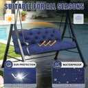 Porch Swing Cushions 60 inch Bench Cushion Waterproof Outdoor Swing Cushions 3 Seater Thick 5in Replacement Swing Cushions for Outdoor Furniture Patio (Navy Blue-60x40inch), 60x40x5inch