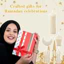 Yinkin 5 Pcs Ramadan Mubarak Scented Soy Candles Eid Islamic Muslim Home Decorations Ramadan Mosque Shaped Pillar Candles Set Gift for Islam Eid Muslim Festival Home Decor, 5 Design