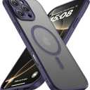 CellEver Strong Magnetic for iPhone 16 Pro Max Case with Camera Control Capture Button [Camera Protection] [Military Drop Protection] [Compatible with MagSafe] Slim Translucent Matte Cover,Deep Purple