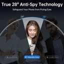 SYNCWIRE Privacy Screen Protector for iPhone 14 Pro 6.1'', 2-Pack Unbreakable Anti Spy Tempered Glass Saver Black[Easy Installation Frame][10X Stronger][Bubble Free][Sensitive Touch][Anti Fingerprint]