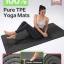 YOTTOY Yoga Mat，Extra Thick Yoga Mat (1/2inch),Professional TPE Exercise Mat,Non-Slip Workout Mat for Yoga, Pilates, Fitness, Barefoot Workouts, Home Gym Studio with Strap