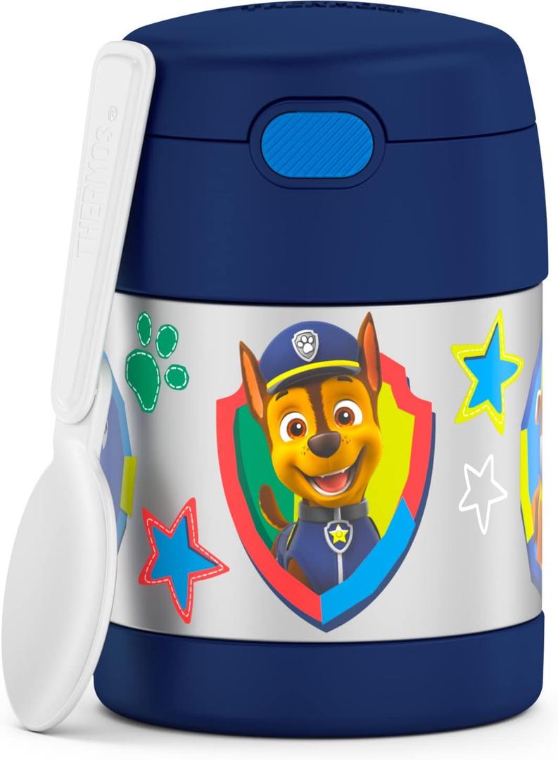 THERMOS FUNTAINER Insulated Food Jar, 10 Ounce, Kid Friendly Food Jar with Foldable Spoon, Paw Patrol