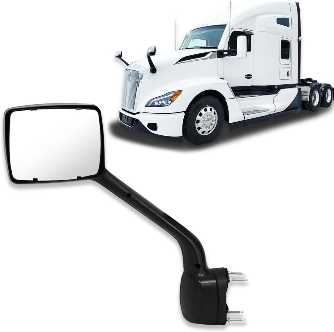 Chrome Hood Mirror for Kenworth T680 2022 2023 2024 Replacement Driver Left Side OE Kenworth T680 Mirror Accessories