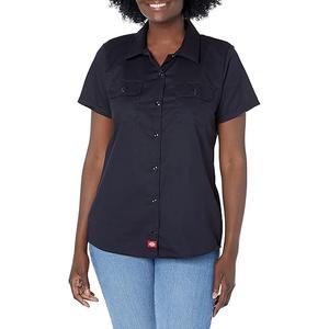 Dickies Women's Short Sleeve Work Shirt (XX-Large, Dark Navy)