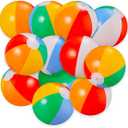 SCIONE Beach Balls Bulk 6 Pack - 9" Inflatable Swimming Pool Toys for Kids Summer Water Games, Hawaiian Tropical Theme Party Decorations Favors Supplies