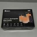 Rechargeable Flameless Glass Pillar CandlesGifts for WomenSet of 3, Realistic Flickering LED Light,Remote & Timer, USB-Rechargeable, Ideal for Living Room, Bedroom & Holiday Dcor (White Glass -Droplet)