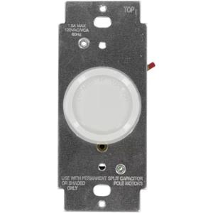 Leviton Rotary Ceiling Fan Wall Switch, Quiet 4-Speed Fan Control, 1.5 Amp, Single-Pole, with Ivory & Light Almond Knobs Included, 06639-10Z, Trimatron, White