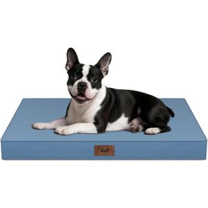 Outdoor Orthopedic Dog Bed for Medium Dogs & Cats, Waterproof Flat Pet Mat with Egg Crate Foam & Washable Removable Oxford Cover, 30x20 Inch, Blue