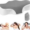 Bespilow Travel Camping Pillow for Sleeping - Memory Foam Cervical Neck Support Pillow for Pain Relief, Compact Compressible Contour Pillows with Cooling Cover & Storage Bag for Backpacking, Road Trip