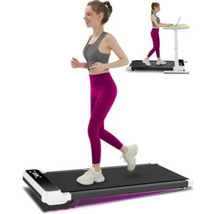 Walking Pad Treadmill with Incline,Under Desk Treadmill with Incline 2 in 1 for Walking and Jogging,2.5HP Compact Incline Walking Pad for Home Office with Remote Control (Cream white)