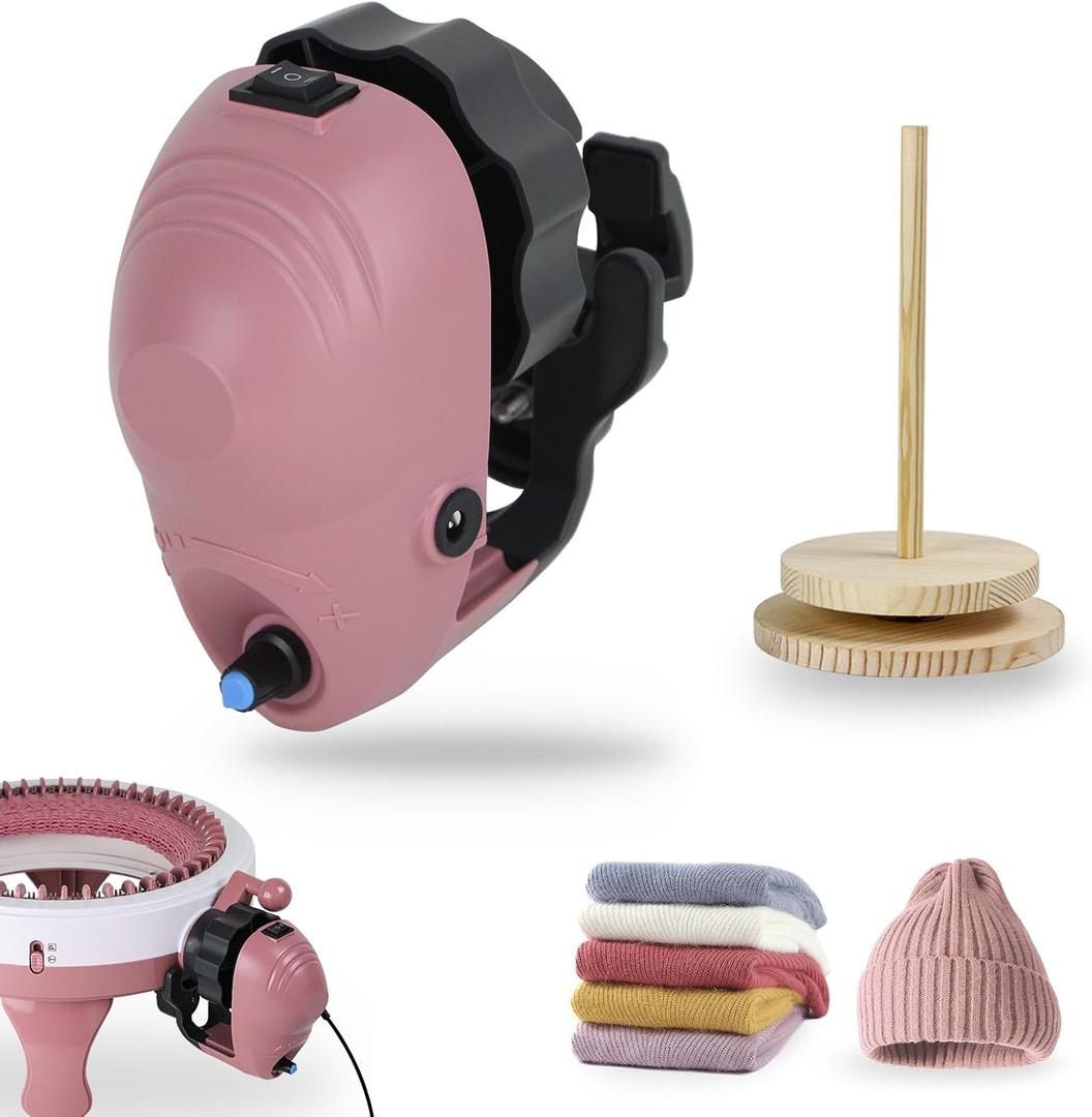 Heyseri Knitting Machines Adapter with Yarn Holder, Upgraded Electric Knitting Machines Adapter, only Suitable for 40/48 Needle Knitting Machines, Knitting Machine Accessories