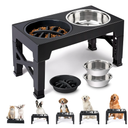 Heeyoo Elevated Dog Bowls - 5 Adjustable Heights Stand, 2 Stainless Steel Bowls & 1 Slow Feeder, 3.2" to 12.2" for Small to Large Dogs