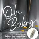 Oh Baby Neon Sign Large 21.5" x 20" for Backdrop Light Up Sign Baby Shower Decor Bedroom Wall Gender Reveal Birthday Party Decorations