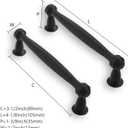 Solid Heavy-Duty 10 Pack 3-1/2 Inch Hole Center Black Cabinet pulls Matte Black is Suitable for Kitchens cabinets vanities Bathroom cabinets