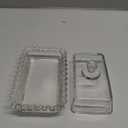 6.5'' Clear Glass Butter Dish with Handled Lid,Classic 2-Piece Design Butter Keeper For Countertop,Dishwasher Safe
