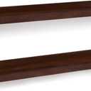 Love-KANKEI Floating Shelves Wall Mounted Set of 2, 24 Inch Wood Storage Wall Shelves for Bedroom Living Room Bathroom Kitchen Office and More Dark Walnut