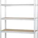 5 tier, Medium Duty Storage Shelving Double Post Press Board Shelf, Aluminum, 48 x 18 x 72