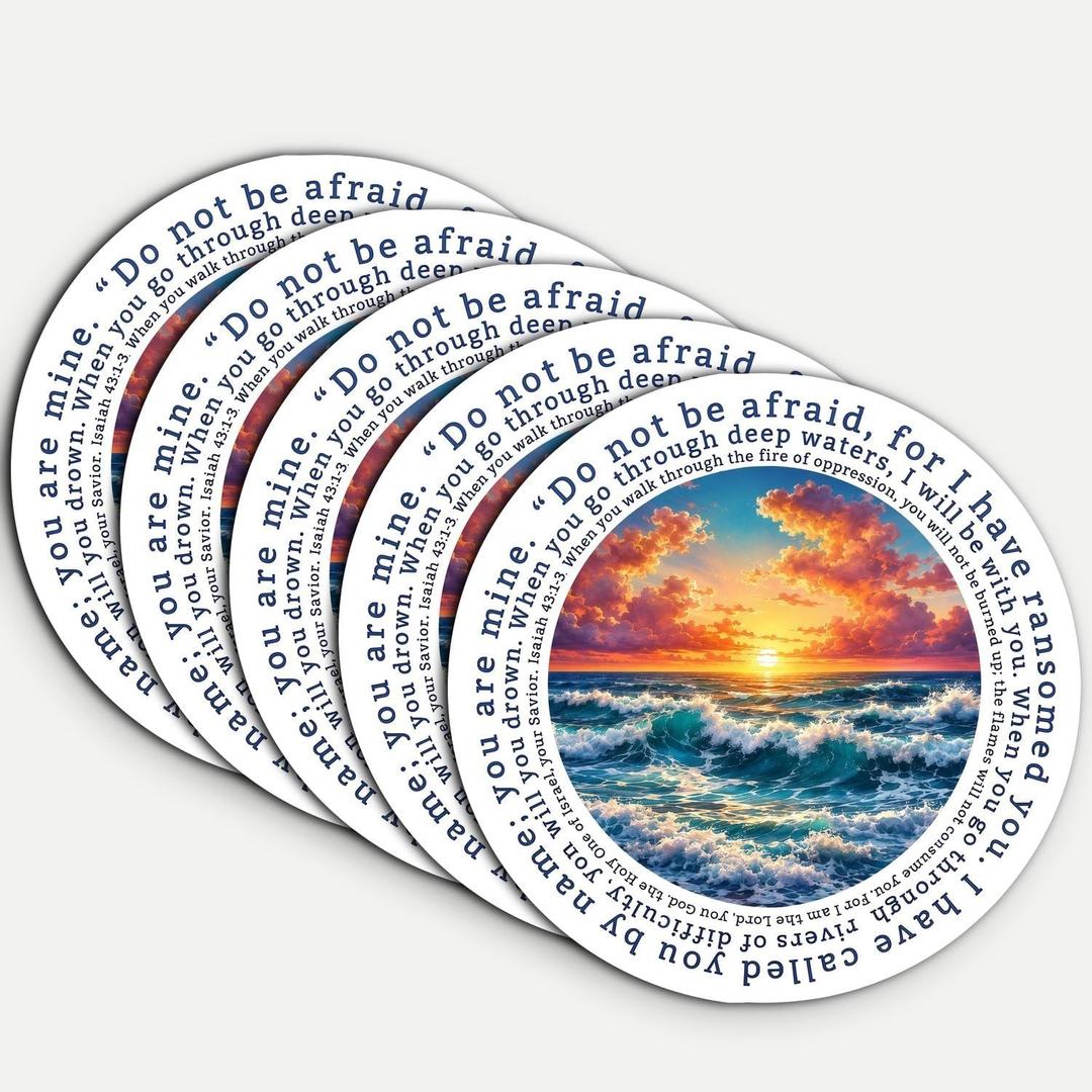 5Pcs Do Not Be Afraid Christian Stickers