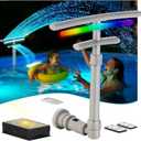 Pool Fountain for Above and Inground Pools, Upgraded Dual Spray Pool Waterfall with 9 Color LED Lights and 5 Modes, 360Adjustable Pool Sprinkler Fountain Pool Cooler Pool Accessories Pool Decor, Gray