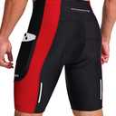 Bike Shorts for Men 3D Padded Bicycle Cycling Underwear Road Biking Biker Mountain Riding Cycle UPF 50+ Shorts Zipper Pockets?Black/Red Large