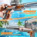 Electric Water Gun for Adults Kids, Transparent Automatic Squirt Watergun with Manual Function Led Lights, Summer Outdoor Water Pistol Pool Beach Party Toys for Boys Girls, Black