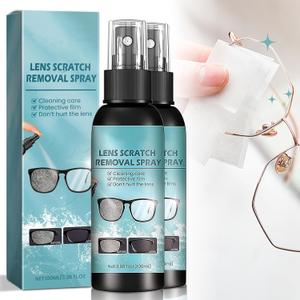 2PCS - Scratch Remover for Eyeglasses(100ml), Lens Scratch Remover for Eye Glasses, Eyeglass Scratch Remover, Lens Scratch Remover, Pocket & Travel Essentials, Eye Glass Cleaners Spray.